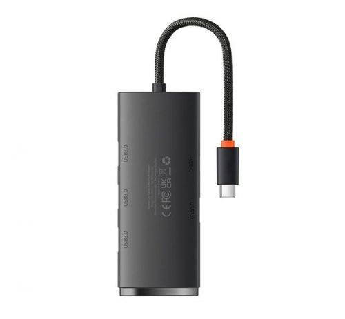 Baseus Lite Hub 4in1 Type-C, 4x USB 3.0+Type-C, 25cm , fekete