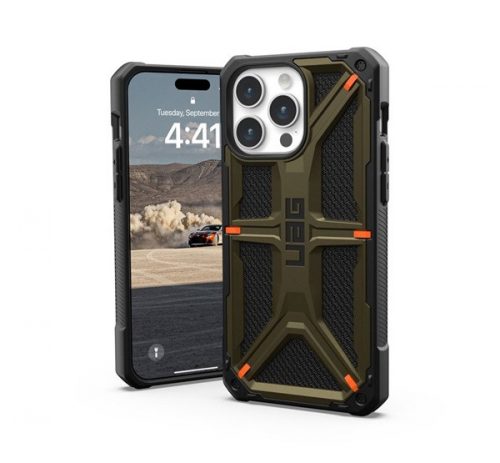 UAG Monarch Apple iPhone 15 Pro Max hátlap tok, kevlár element green