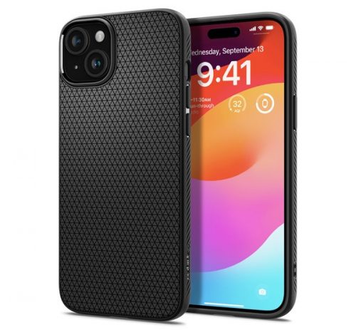 Spigen Liquid Air Apple iPhone 15 tok, Matte Black, fekete