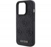 Guess Leather 4G Stamped Apple iPhone 15 Pro hátlap tok, fekete