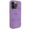 Guess Leather 4G Stamped Apple iPhone 15 Pro hátlap tok, lila