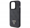 Guess Leather 4G Diamond Triangle Apple iPhone 15 Pro hátlap tok, fekete