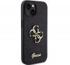 Guess Glitter Script Big 4G Apple iPhone 15 Plus hátlap tok, fekete