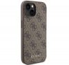 Guess 4G Metal Gold Logo Apple iPhone 15 hátlap tok, barna