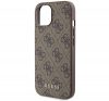 Guess 4G Metal Gold Logo Apple iPhone 15 hátlap tok, barna