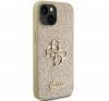 Guess Glitter Script Big 4G Apple iPhone 15 hátlap tok, arany