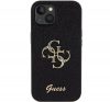 Guess Glitter Script Big 4G Apple iPhone 15 hátlap tok, fekete