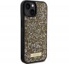 Guess Rhinestone Metal Logo Apple iPhone 15 hátlap tok, sárga