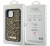 Guess Rhinestone Metal Logo Apple iPhone 15 hátlap tok, sárga