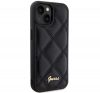 Guess Quilted Metal Logo Apple iPhone 15 hátlap tok, fekete