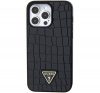 Guess Croco Triangle Metal Logo Apple iPhone 15 Pro Max hátlap tok, fekete