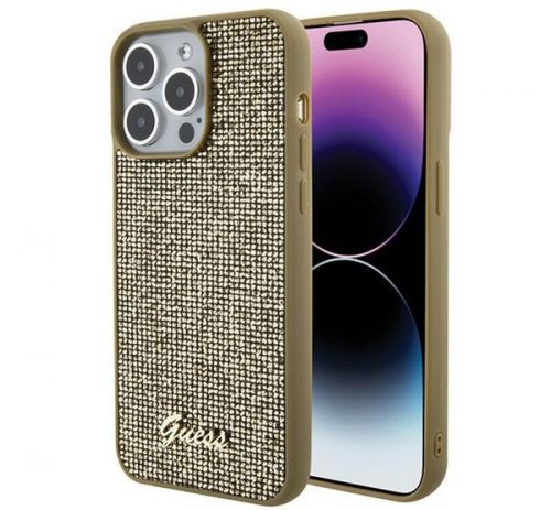 Guess Disco Metal Script Apple iPhone 15 Pro Max hátlap tok, arany