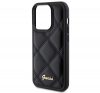 Guess Quilted Metal Logo Apple iPhone 15 Pro Max hátlap tok, fekete