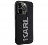 Karl Lagerfeld 3D Rubber Glitter Logo Apple iPhone 15 Pro hátlap tok, fekete