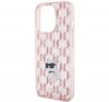 Karl Lagerfeld Monogram Choupette Apple iPhone 15 Pro hátlap tok, rózsaszín