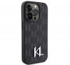 Karl Lagerfeld Leather Monogram Hot Stamp Metal Apple iPhone 15 Pro hátlap tok, fekete