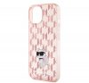 Karl Lagerfeld Monogram Choupette Apple iPhone 15 hátlap tok, rózsaszín