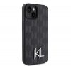 Karl Lagerfeld Leather Monogram Hot Stamp Metal Apple iPhone 15 hátlap tok, fekete