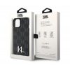 Karl Lagerfeld Leather Monogram Hot Stamp Metal Apple iPhone 15 hátlap tok, fekete