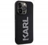 Karl Lagerfeld 3D Rubber Glitter Logo Apple iPhone 15 Pro Max hátlap tok, fekete