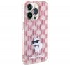 Karl Lagerfeld Monogram Choupette Apple iPhone 15 Pro Max hátlap tok, rózsaszín