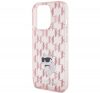 Karl Lagerfeld Monogram Choupette Apple iPhone 15 Pro Max hátlap tok, rózsaszín