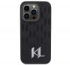 Karl Lagerfeld Leather Monogram Hot Stamp Metal Apple iPhone 15 Pro Max hátlap tok, fekete