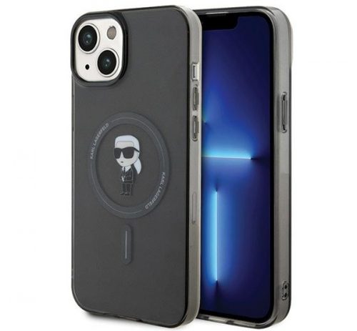 Karl Lagerfeld IML Ikonik MagSafe Apple iPhone 15 Plus hátlap tok, fekete