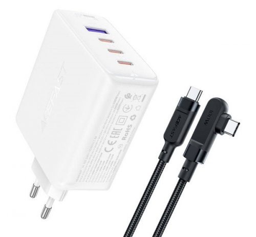 Acefast A37 hálózati töltő, 4xUSB-A, 100W, fehér