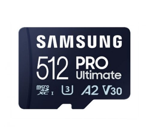 SAMSUNG Memóriakártya, PRO Ultimate with Reader 512GB, Class 10, V30, A2, Grade 3 (U3), R200/W130, +Adapter