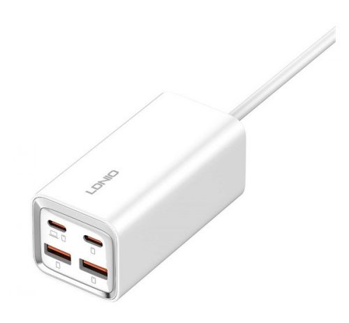 LDNIO hálozati töltő, 2xUSB, 2xType-C 65W, fehér