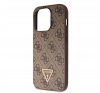 Guess 4G Strass Triangle Metal Logo tok, iPhone 15 Pro, barna