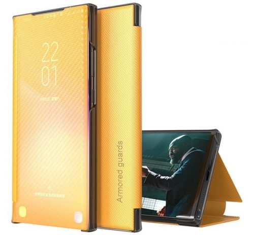 Xiaomi Redmi Note 9 5G, oldalra nyíló tok, sárga