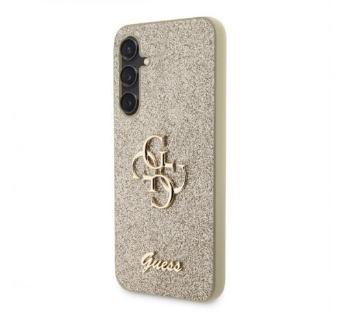 Guess PU Fixed Glitter 4G Metal Logo Samsung Galaxy S23 FE hátlap tok, arany