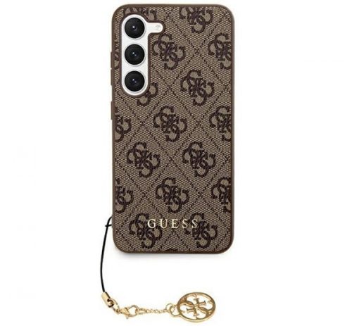 Guess 4G Charms Samsung Galaxy S24 Ultra szilikon tok, barna