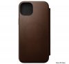 Nomad Modern Leather Folio iPhone 15 Plus flip tok, barna