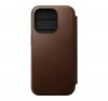 Nomad Modern Leather Folio iPhone 15 Pro flip tok, barna