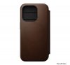 Nomad Modern Leather Folio iPhone 15 Pro flip tok, barna