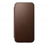 Nomad Modern Leather Folio iPhone 15 Pro flip tok, barna