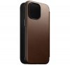 Nomad Modern Leather Folio iPhone 15 Pro Max flip tok, barna