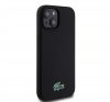 Lacoste Microfiber Croc Logo MagSafe iPhone 15 szilikon tok, fekete