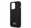 Lacoste Microfiber Croc Logo MagSafe iPhone 15 Pro szilikon tok, fekete