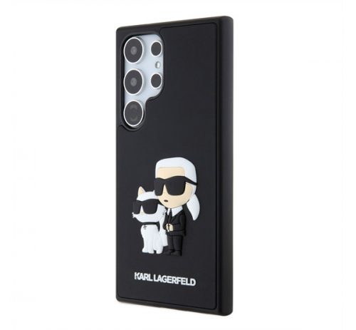 Karl Lagerfeld 3D Rubber Karl&Choupette Samsung Galaxy S24 Ultra tok, fekete