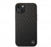 Mercedes Genuine Leather Star Apple iPhone 14 Plus bőr tok, fekete