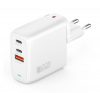 4smarts GaN Flex töltő adapter 2xType-C + 1 USB, 65W, fehér