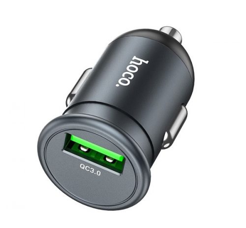 Hoco Z43 autós szivargyújtó töltő USB QC3.0 18W, szürke