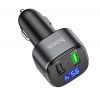 Hoco E67 FM transmiter + autós szivargyújtó töltő, 2xUSB QC3.0 18W, fekete