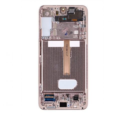 Samsung SM-S906B Galaxy  S22 Plus kompatibilis LCD kijelző + érintő, kerettel, rózsaszín arany