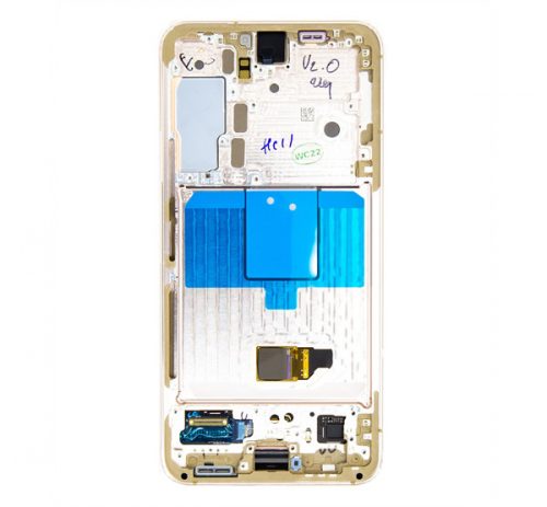 Samsung Galaxy S22 kompatibilis LCD kijelző + érintő, kerettel, lila / violet, SM-S901B