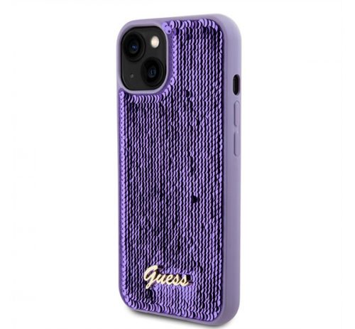 Guess Sequin Script Logo iPhone 13 tok, lila